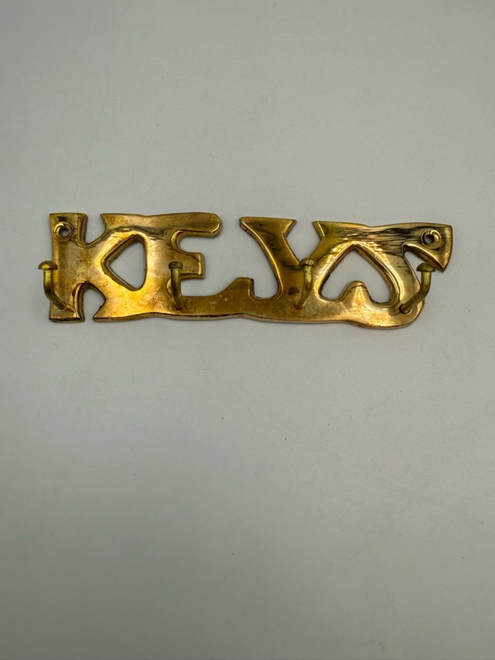 Vintage Solid Brass Key wall hanging Holder entry way  Organize